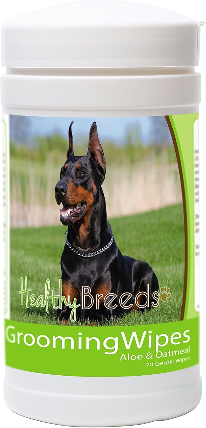 Healthy Breeds Doberman Pinscher Grooming Wipes 70 Count