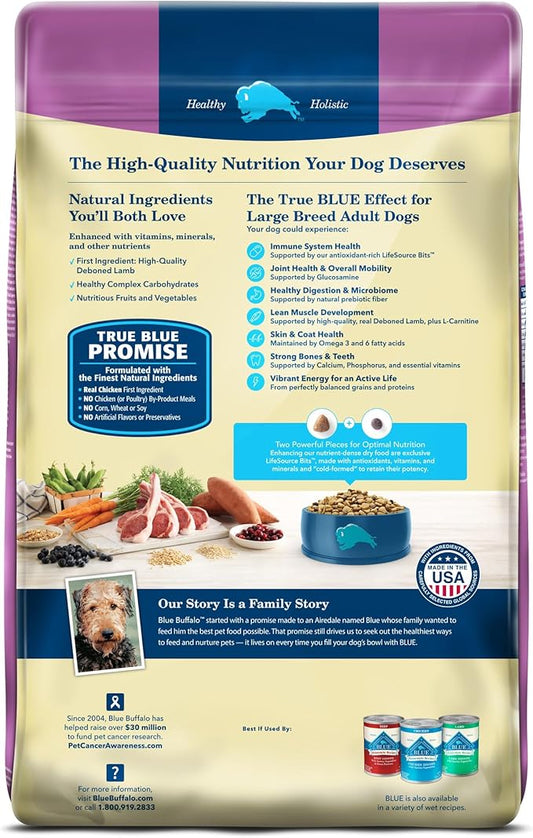 Blue Buffalo Life Protection Formula Large Breed Adult Dry Dog Food, Promotes Joint Health and Lean Muscles, Made with Natural Ingredients, Lamb & Brown Rice Recipe, 30-lb. Bag