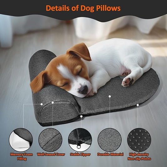 Dog Pillows for Medium Dogs, Dog Neck Pillow for Head Support, Washable Dog Bolster Pillow Good for Cervical Vertebra Portable Dog Bed Pillows for Joint Relief Sleeping Improve
