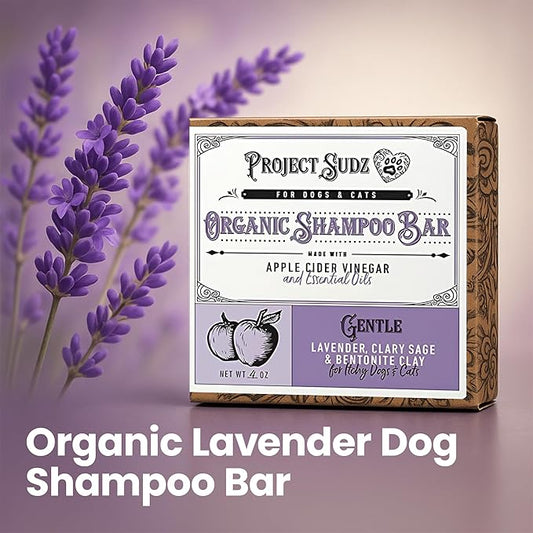 Gentle All Natural Dog Shampoo for Dry Coat for Sensitive Skin | Bar Shampoo for Dogs | Organic Dog Shampoo Sensitive Skin | Lavender (2)