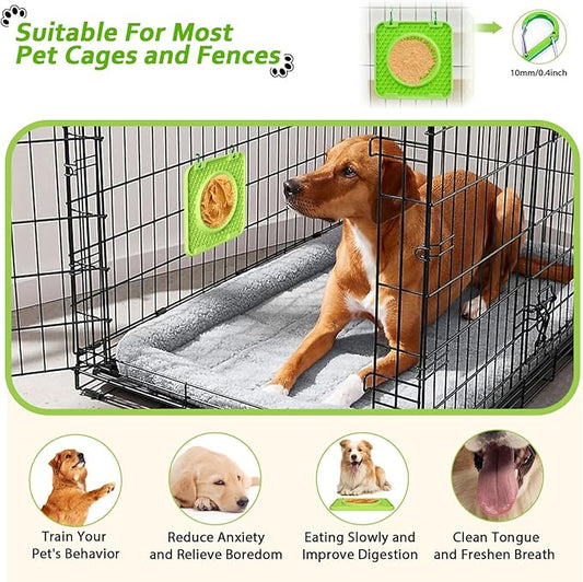 Licking Mat for Dogs Crate,Thicker Large 7.9" Pet Slow Feeder Mats for Relieve Boredom & Anxiety, Bowl Design,Soft & Safe Durable Dog Licking Pad for Training