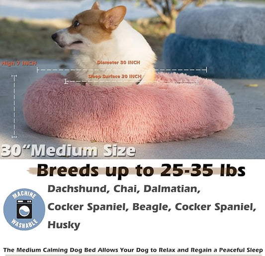 Dog Beds for Medium Dogs Washable 30 Inches Pink Dog Bean Bag Bed Girl Dog beds for Medium Dogs Fits up to 45 lbs Pets Beds for Medium Dog.