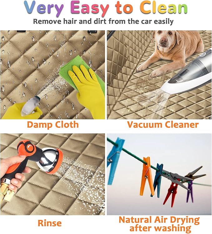 URPOWER 6 in 1 Dog Car Seat Cover, 60/40 Split Dog Seat Cover for Back Seat 100% Waterproof Dog Car Hammock Nonslip Backseat Dog Cover with Mesh Window Pet Seat Protector for Cars, Trucks and SUVs