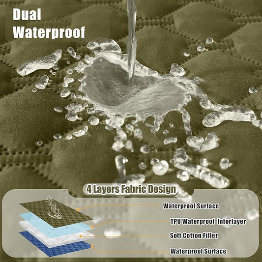 Smiry Waterproof Dog Blanket, Soft Dog Bed Cover Pet Blanket, Reversible Couch Cover for Dogs Washable, Pet Couch Covers for Sofa Furniture Protector for Puppy Cat (68x82 Inch, Green/Navy)