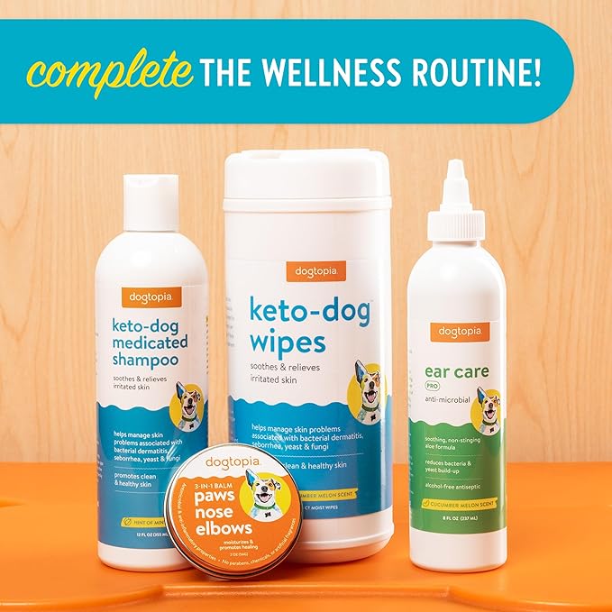 Keto Dog Wipes for Pets (60ct) | Soothing and Convenient Wipes for Pets’ Irritated Skin | Relief for Skin Problems in Dogs