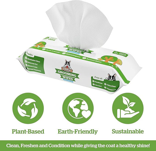 Pogi's Grooming Wipes Home & Travel Bundle - 100-Count Grooming Wipes for Home and 240-Count Packs for Travel