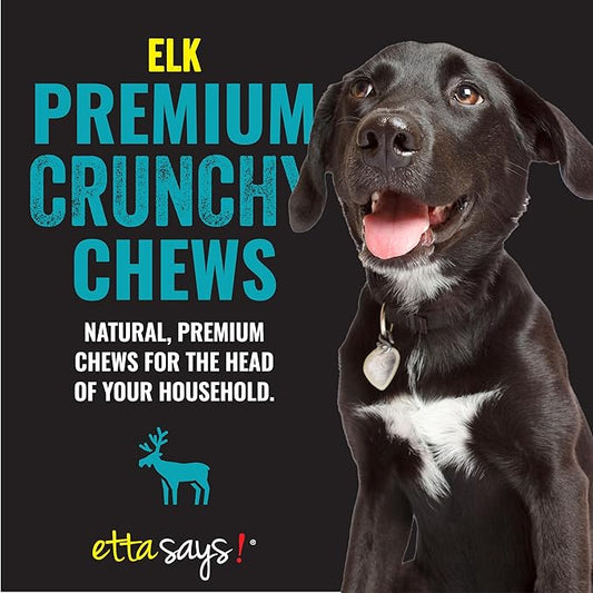 etta says! Premium Crunchy 4.5" Elk Dog Chews - Grain-Free Dog Treats, Good for Teeth, Easy to Digest - Made in The USA (36 Count Pack of 1)