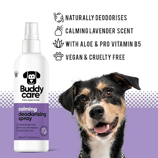 Dog Deodorising Spray - Deodorising Spray for Dogs - With Aloe Vera and Pro Vitamin B5 (Lavender, 200ml)
