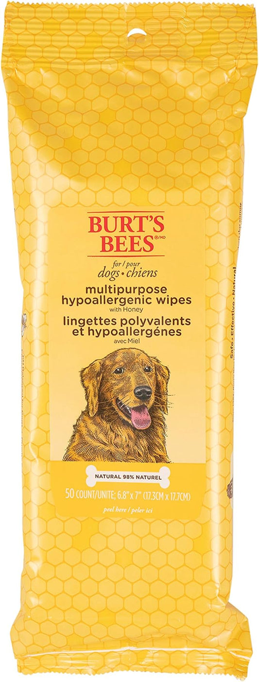 Burt's Bees for Pets Multipurpose Grooming Wipes - All-Purpose Cleaning & Grooming for Dogs - Cruelty-Free, 50 Count (6 Pack)