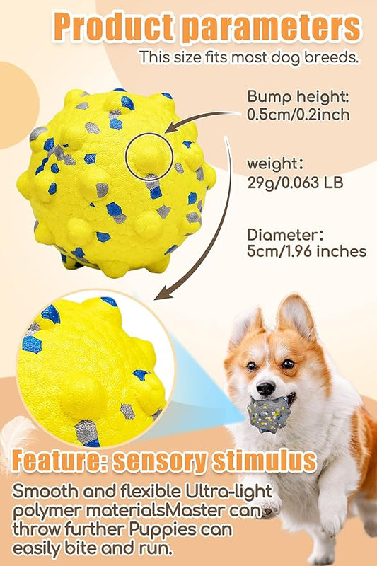 Upgrade Dog Balls for Aggressive Chewers, Indestructible Tennis Balls for Dogs, Durable Bouncy Dog Toy Balls, Interactive Dog Toys for Fetch Game, Lightweight Floating Dog Toys (4Pcs Small Size)