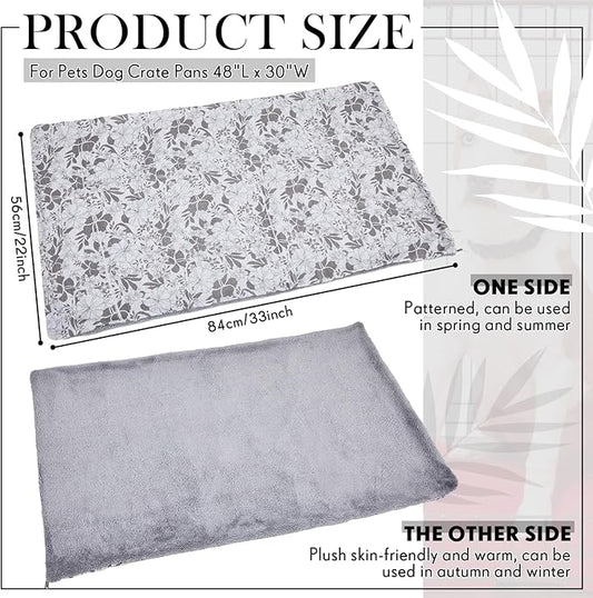 Dog Crate Pan Cover Dog Bed Cover Washable Dog Crate Liner for Pets Dog Crate Tray, Pan Cover Only, Fit for 30 x 19 Inch (Hemp Flower)