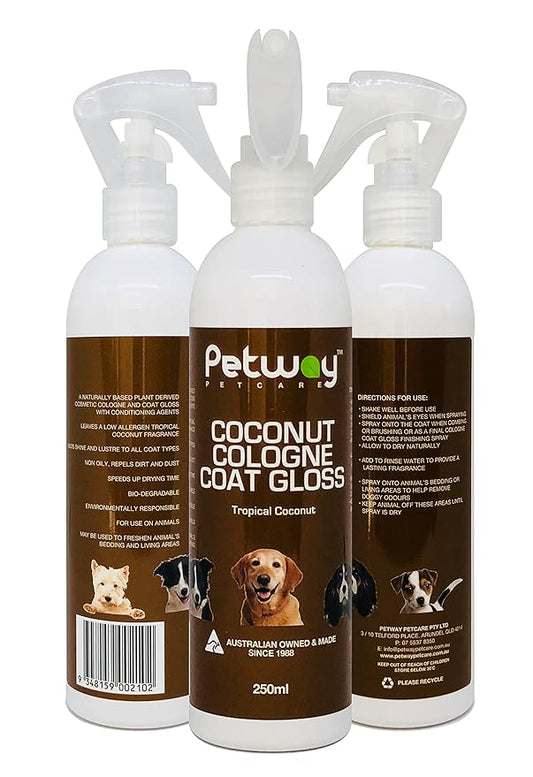 Petcare Coconut Dog Cologne, Natural Dog Cologne Spray with Coconut, Dog Deodorising Spray, Dog Odour Eliminator for Home, Dog Deodorant Spray for Smelly Dogs, Dog Grooming Spray, 250ml