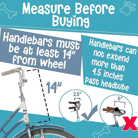 Dog Bike Basket, Mesh Windows, 2 Safety Leashes, Soft Sided, Safe Comfortable Pet Carrier for Small Dogs, Cats (Blue)