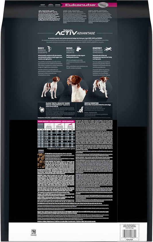 Eukanuba Adult Dry Medium Breed Dog Food, Dry Dog Food for Medium Dogs with Protein, DHA and Vitamins to Support a Healthy Lifestyle, 30 lb Bag