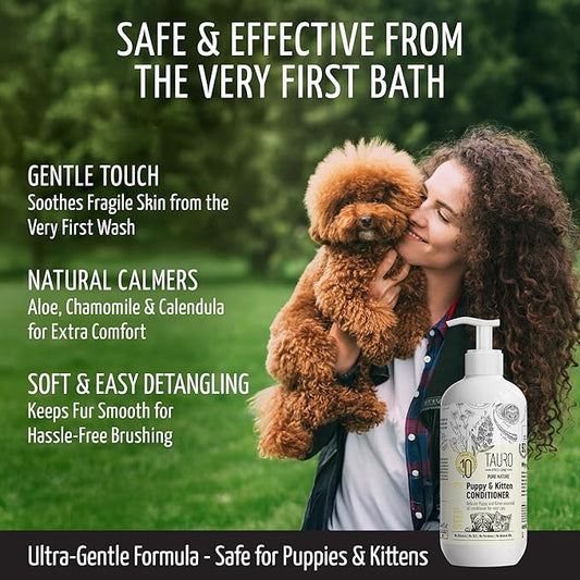 Pure Nature Delicate Puppy Sulfate Parabens SLS Free Natural Composition Gentle Puppy Conditioner with Essential Oils Suitable for Cats and Dogs