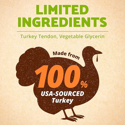 Afreschi Turkey Tendon for Dogs, Small Ring 6 Pieces per Pack, USA-Sourced Turkey, All Natural Human Grade Puppy Chew, Hypoallergenic, Rawhide Alternative, Dog Treats for Small Breeds