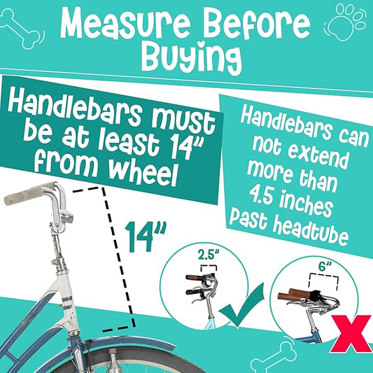 Dog Bike Basket, Mesh Windows, 2 Safety Leashes, Soft Sided, Safe Comfortable Pet Carrier for Small Dogs, Cats (Black)