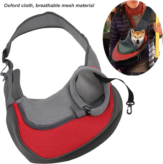 Pet Dog Sling Carrier Portable Wearresistant Puppy Carrier Bag with Breathable Mesh Pet Carry Bag for Dogs Suitable for Traveling Outdoor Adjustable Strap