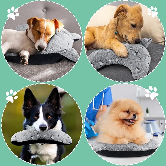 HOMBYS Chewproof Dog Pillow Glow in The Dark Dog Claming Pillow for Dog Anxiety Reduce, Suitable for Both Crazy Tearers & Tame Dogs, Furry Surface Soft & Comfortable Dog Neck Pillow Improve Sleeping