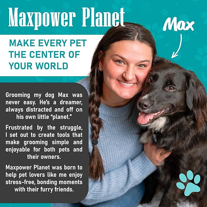 Maxpower Planet Pet Grooming Rake and Mini Pet Hair Remover Tool, Undercoat Rake for Dogs & Hair Remover for Car Carpet, Cat Hair Remover and Double-Sided Deshedding Dematting Tool for Dogs and Cats
