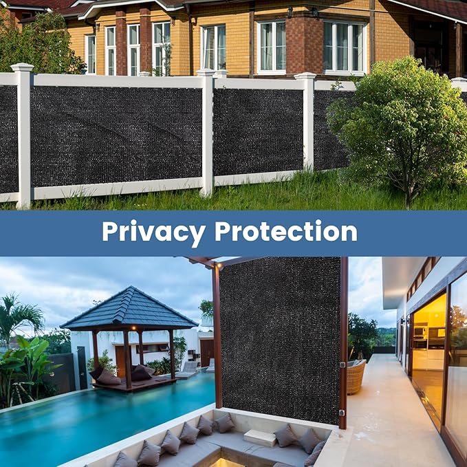 Knitted Shade Cloth 6ft x 12ft 85% Sunblock Kennel Shade Cover with Grommets Black (Excludes Kennel) - PS0612BLKX1