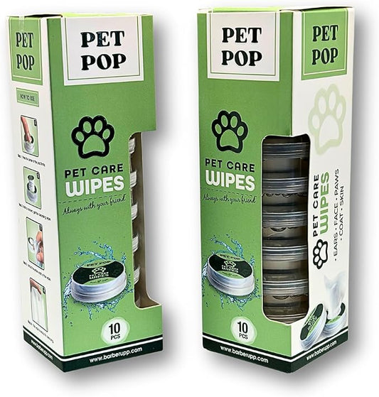 Pet Wipes for Dogs - Travel-Friendly Dog Paw Wipes - Dog Wipes Cleaning Deodorizing - Puppy Wipe Set - Scented Doggie Grooming Non-Wet Wipes - 2 x 10 Individually-Sealed Pods