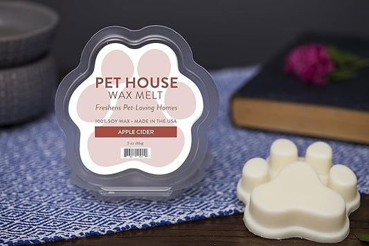 One Fur All Pet House Wax Melts - Apple Cider Pack of 4 - Odor Eliminating, Long-Lasting Scented Wax Melts - Pet-Friendly, Natural