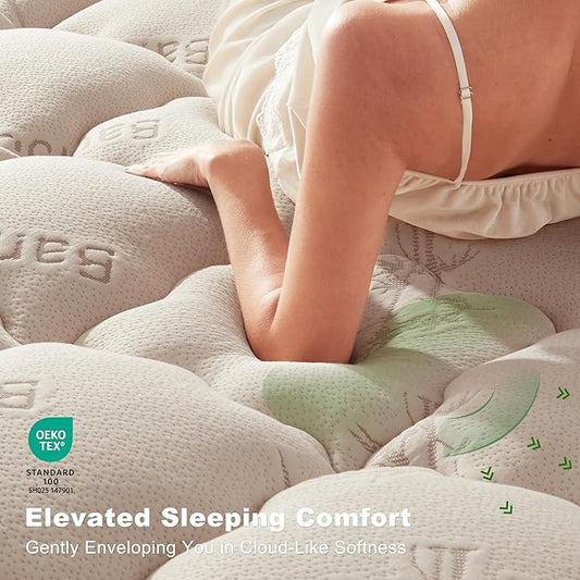 BEDLORE Twin Mattress Topper Viscose Derived from Bamboo, Thick Pillow Top Mattress Pad with Stretchable Pockets for 6"-15" Mattress, Soft Breathable Mattress Topper for Back Pain Relief(Beige)