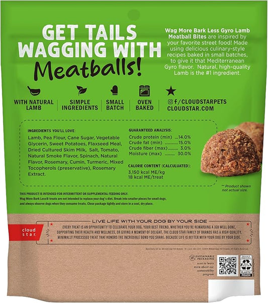 Cloud Star Wag More Bark Less Grain Free Meatballs Lamb Recipe 14 oz.