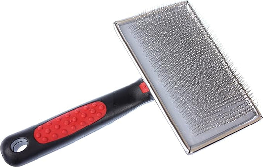 Ryan's Pet Supplies Paw Brothers Soft Flat Slicker Brush with Coated Pin Tips, Large/X-Large for Professional Groomers