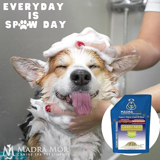 Worldwide Nutrition Bundle: Madra Mor - Dog Essentials Mud Bath, Dog Grooming, Dry Skin for Dogs Treatment, Dog Coat Skin Care Products - 10oz Pouch & Multi-Purpose Key Chain