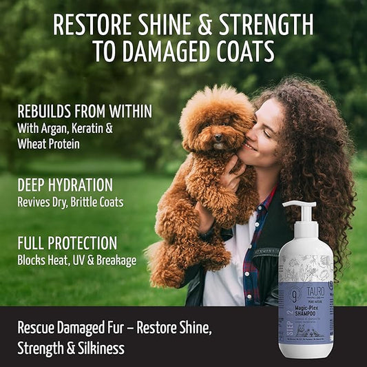 Tauro Pro Line Pure Nature Magic Plex Dogs and Cats Shampoo Instant Revitalization with Essential Oils for Shiny and Healthy Skin and Coat All Natural Grooming Product