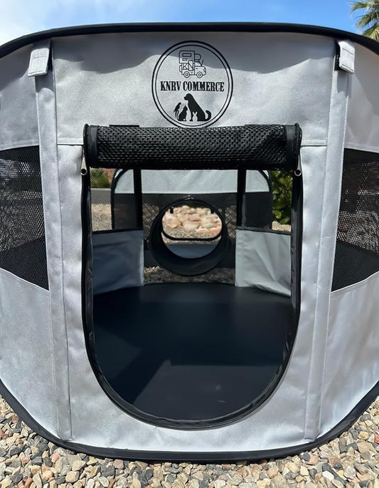 Animal Enclosure Playpen with Tunnel and Double Detachable Rooms - Extra Large and Extremely Sturdy