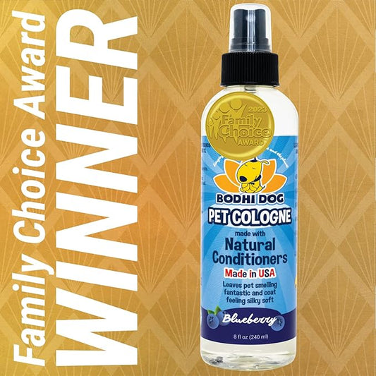 Bodhi Dog Natural Dog Cologne (Blueberry)- Premium Scented Deodorizing Pet Perfume with Conditioner for Dogs & Cats - Keeps Pets Fresh & Clean - Gentle and Safe Formula, Made in US (8 Fl Oz)