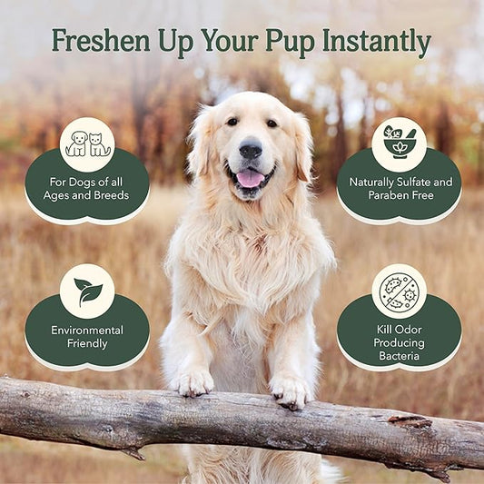 Dog Deodorizer Spray, Pet Odor Eliminator Dog Deodorizing Spray – Odor Neutralizing & Coat Conditioning Mist with Pure Ingredients – Moisturizing & Refreshing Pet Spray – Safe for Dogs & Bedding 8oz