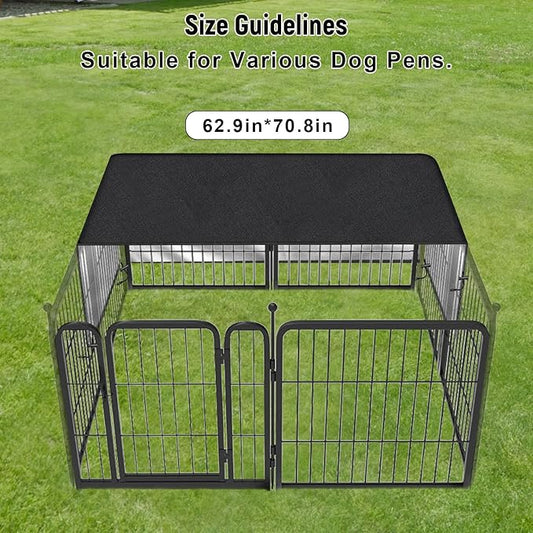 SIRUITON Dog Playpen Cover, with Sun/Rain Cover. Sun Shade Specialized Dog Playpen Fits for 24/32/40/45/50" H 8 Panels Dog Playpen. (Note: Cover Only)