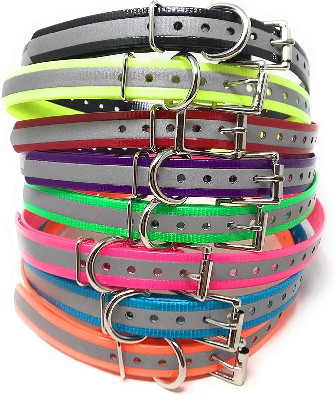 Replacement Strap for Dogtra Collars - 3/4" Wide Ultra-Durable Dog E-Collar Replacement for Training, Bark, Shock, Electric, and GPS Collars - 28" Adjustable Length Reflective Black