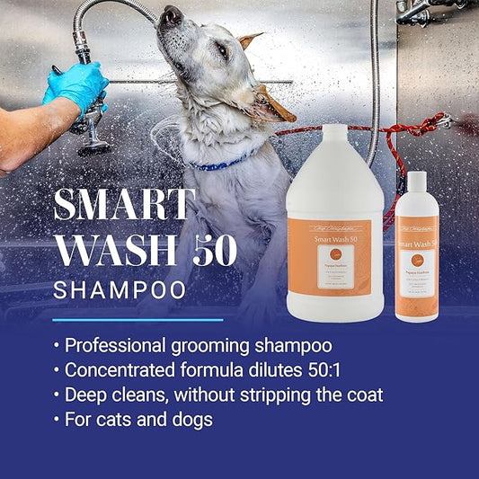 Chris Christensen SmartWash50 Ultra Concentrated Dog Shampoo, Makes up to 50 Bottles, Groom Like a Professional, Delightfully Fragranced, Suitable for All Coats, Made in The USA (Papaya - Starfruit)