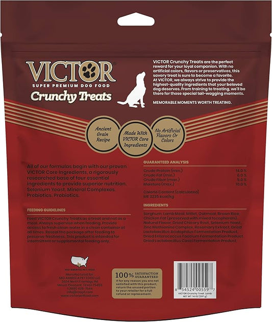 Victor Super Premium Dog Food – Classic Crunchy Dog Treats with Lamb Meal – Gluten-Free Treats for Small, Medium and Large Breed Dogs, 14oz