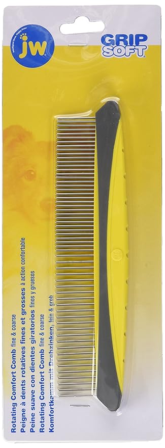 JW Pet Company 8-Inch Gripsoft Rotating Comfort Comb, Fine and Coarse (Pack of 2)