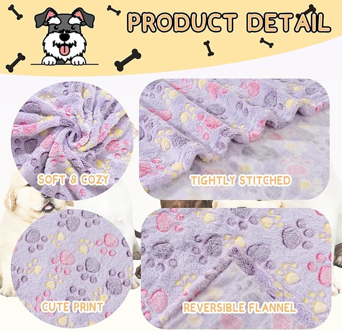 Dog Blankets for Dogs, Large Blanket Medium Blanket Dog Cat Soft Fuzzy Blankets Washable,Comfort Flannel,Fuzzy Soft Blankets for Dogs,Pet Blanket,Reversible Cow Print,41 x 31 inch,Dark Blue