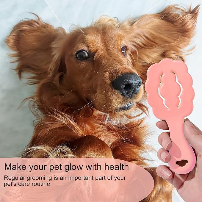 Cloud Shape Small Dog Grooming Brush - Soft Pin Brush for Gentle Detangling & Massage Puppy Hair Comb for Maltese, Shih Tzus, Yorkies, and Puppies, Pink