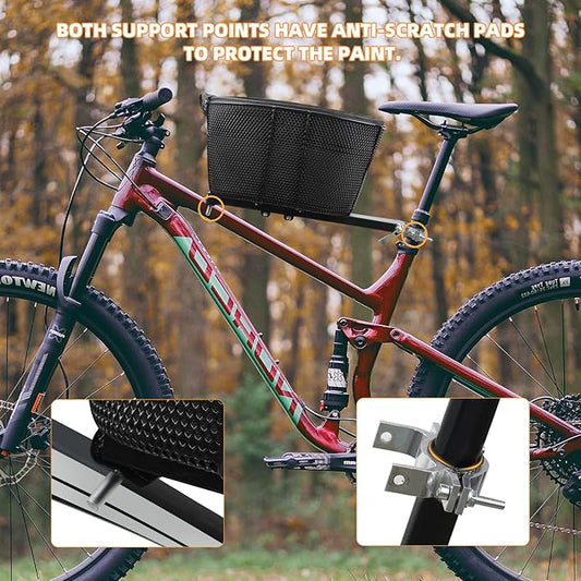 Dog Bike Basket,Soft-Sided Pet Bicycle Carrier Wiith Safety Strap,Pet Travel Bag,Quick Detachable Breathable Bicycle Basket Bag,Ride Bicycle Basket for Dogs and Cats Up to 16lbs, Black1