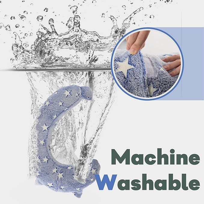 Dog Calming Pillow, Glow in The Dark Dog Put Head on, Soft Question Mark Pillows for Dogs, Kids, Adults, Washable Dog Bed Pillow, Cozy Dog Body Pillow (M Blue)