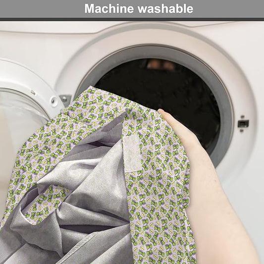 Lunarable Fantasy Dog Crate Cover, Green Dinosaurs Pattern Speech Bubbles Archeology Animal, Easy to Use Pet Kennel Cover for Medium Large Dogs, 42 Inch, Lilac Violet Green