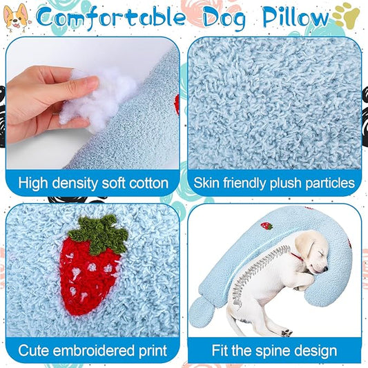 Mity rain Dog Pillow, Question Mark Dog Calming Pillow for Spin, Ultra Soft High Density Dog Neck Pillow for Joint Relief Sleeping Improve, Pet Calming Pillow Toy for Small/Medium/Large Dogs (Large)