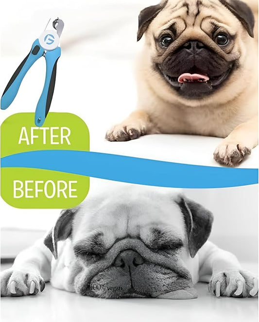 Cat Nail Clippers and Trimmers Set, Professional Pet Grooming Tools for Cats' Nails with Safety Guard, Free Nail File, Razor Sharp Blades, Meduim, Blue