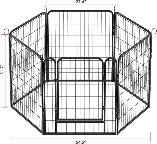 6 Panel Dog Playpen,Heavy Duty Metal Outdoor Indoor Dog Playpen for Puppies and Small Animals,Black