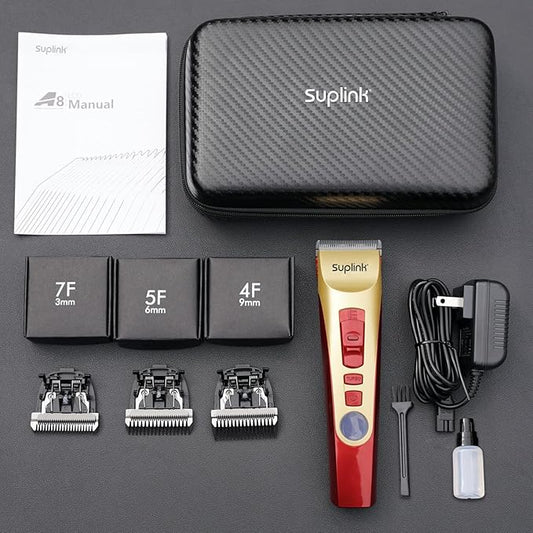 Dog Clippers for Grooming for Thick Heavy Coats/2-Speed Low Noise Rechargeable Cordless Pet Shaver with Stainless Steel 4 Blade for Dogs Pets and Animals