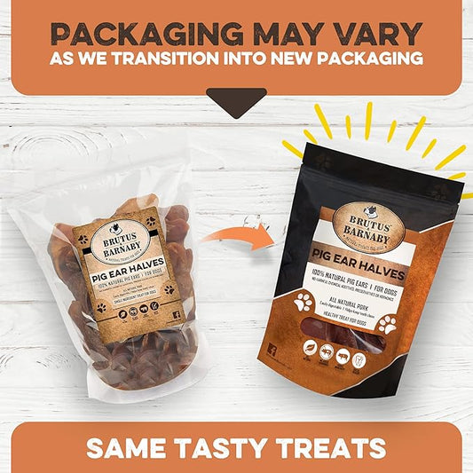 100% Natural Half Pig Ear Dog Treat, 40 pack, Our Healthy Dog Pig Ears Halves Are Easy To Digest, Chemical & Hormone Free Thick Cut Pig Ears For Dogs Aggressive Chewers, Great For Small Or Large Dogs